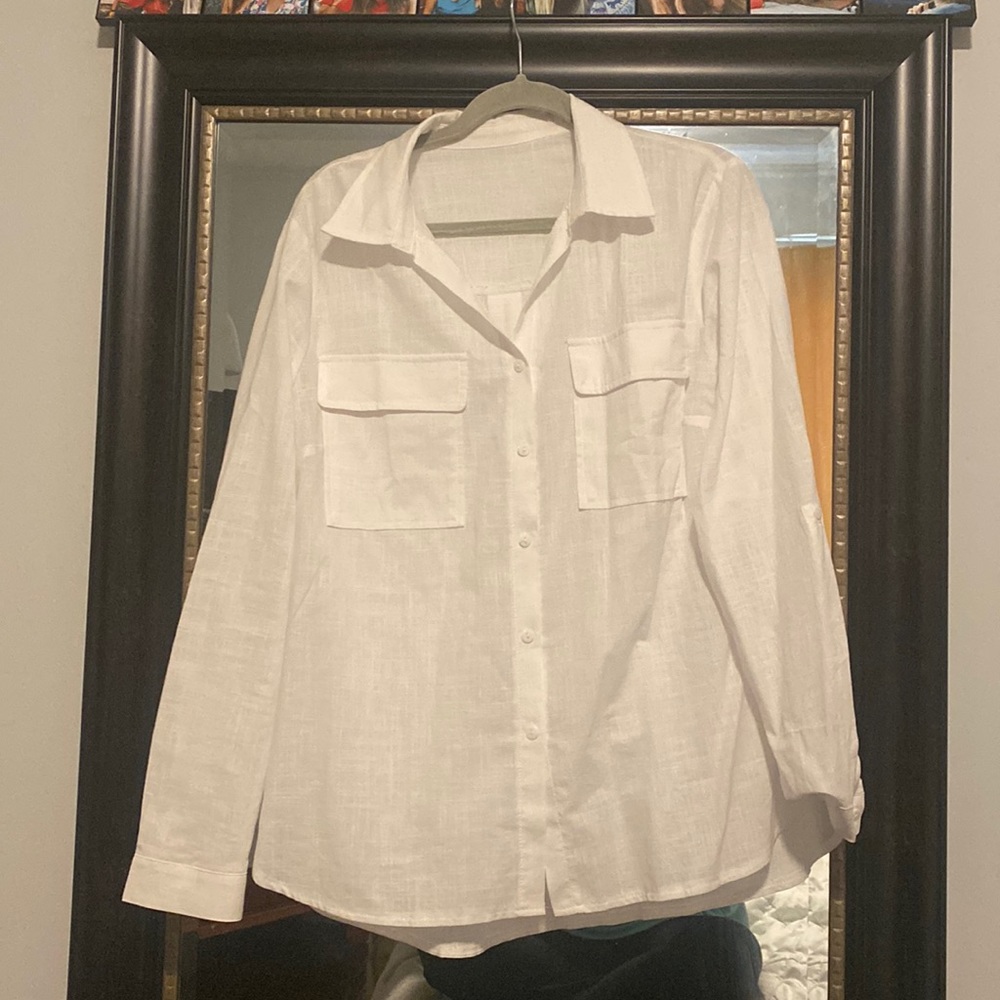 Amazon White Button Down, Large, Never Worn - image 1